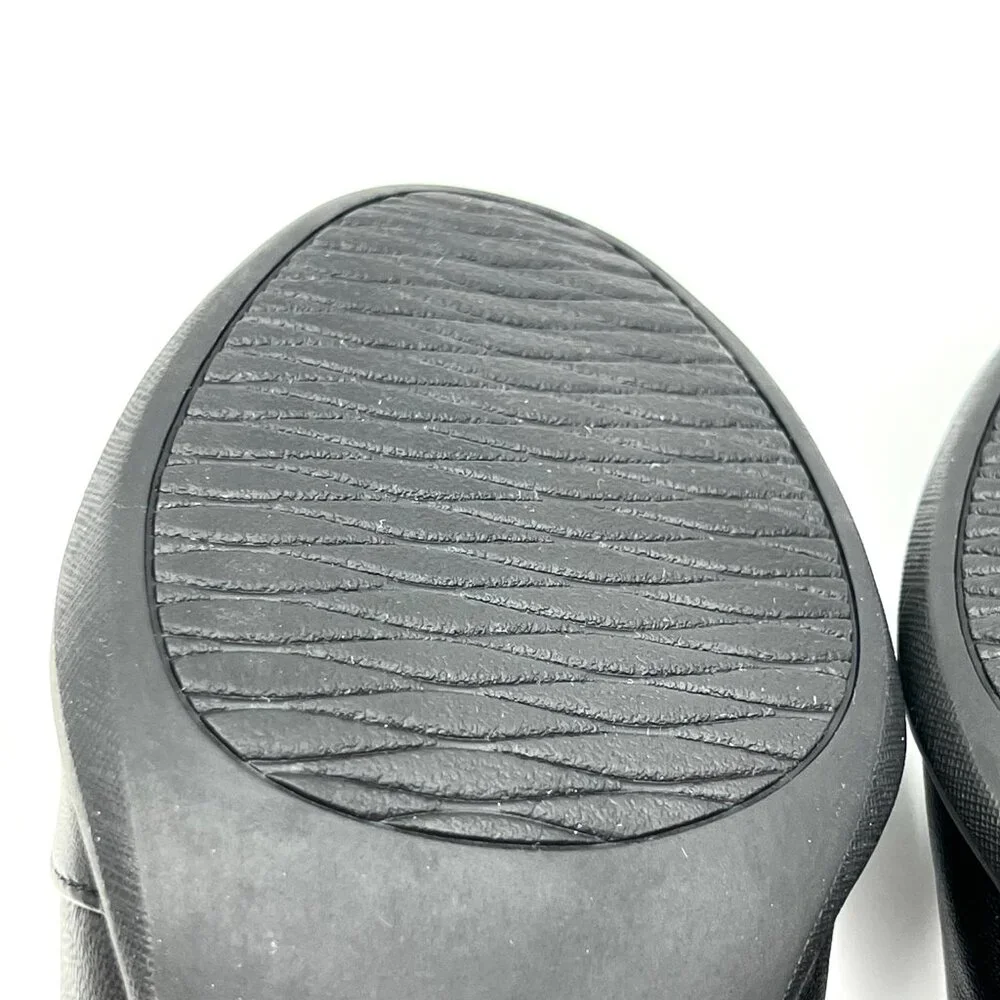 8N 8 NARROW‎ WIDTH Clarks Womens Rosalyn Belle Black Leather Pumps Heels Shoes